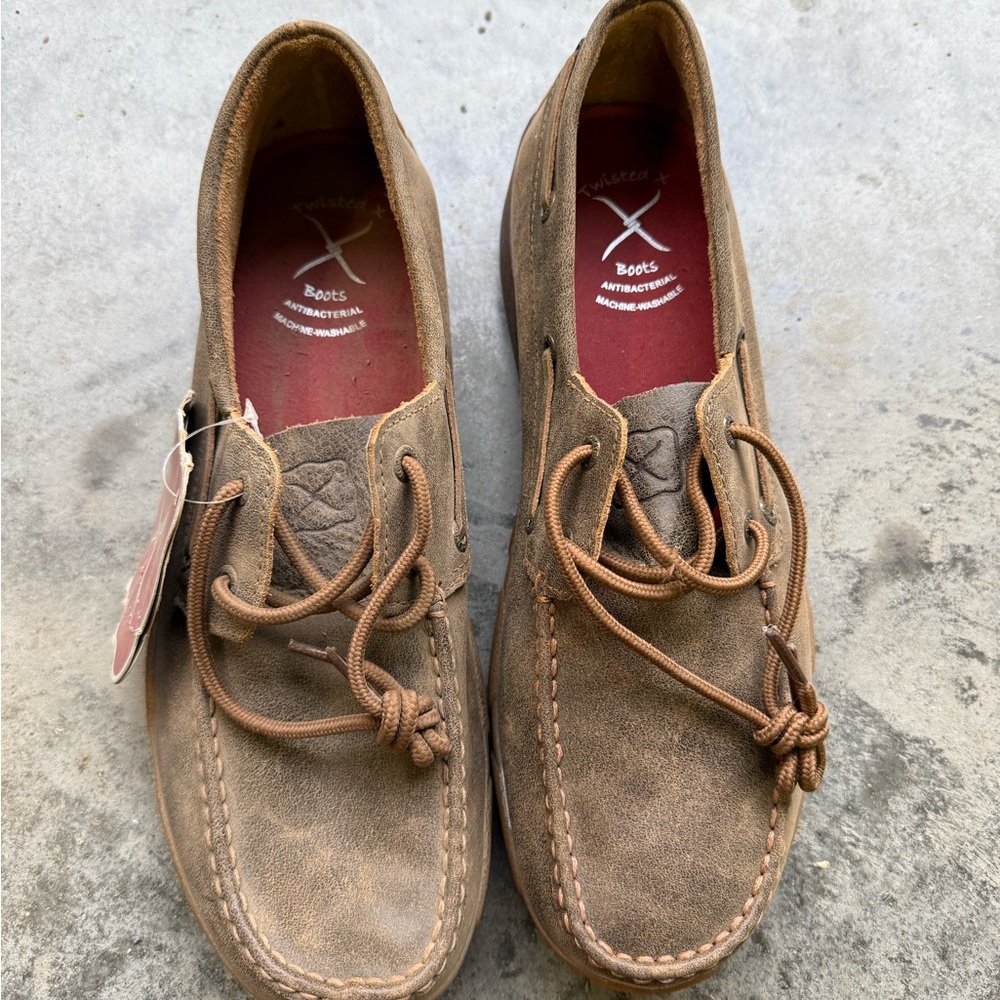 Twisted X Brown Loafers with Moccasin Stitching Size 9.5